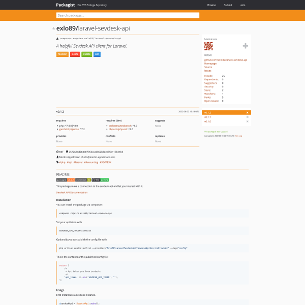 Laravel Sevdesk Package